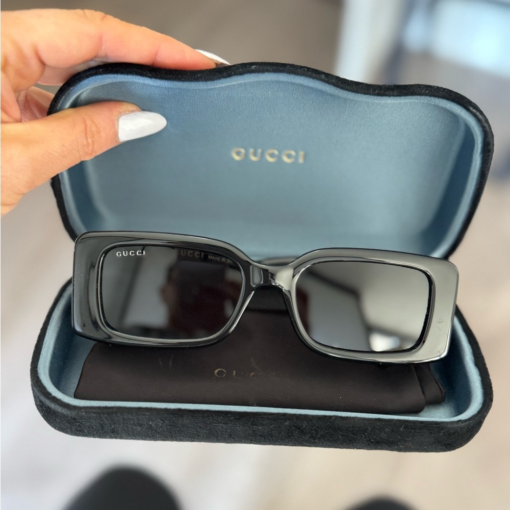 Gucci large GG rectangular Sunglasses